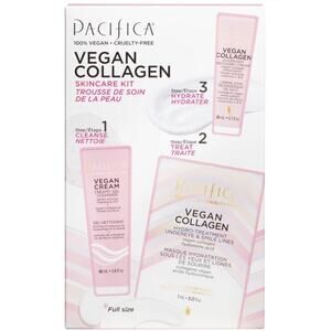 NWT Pacifica Vegan Collagen 3-Piece Skincare Kit Cleanse Treat Hydrate Gift